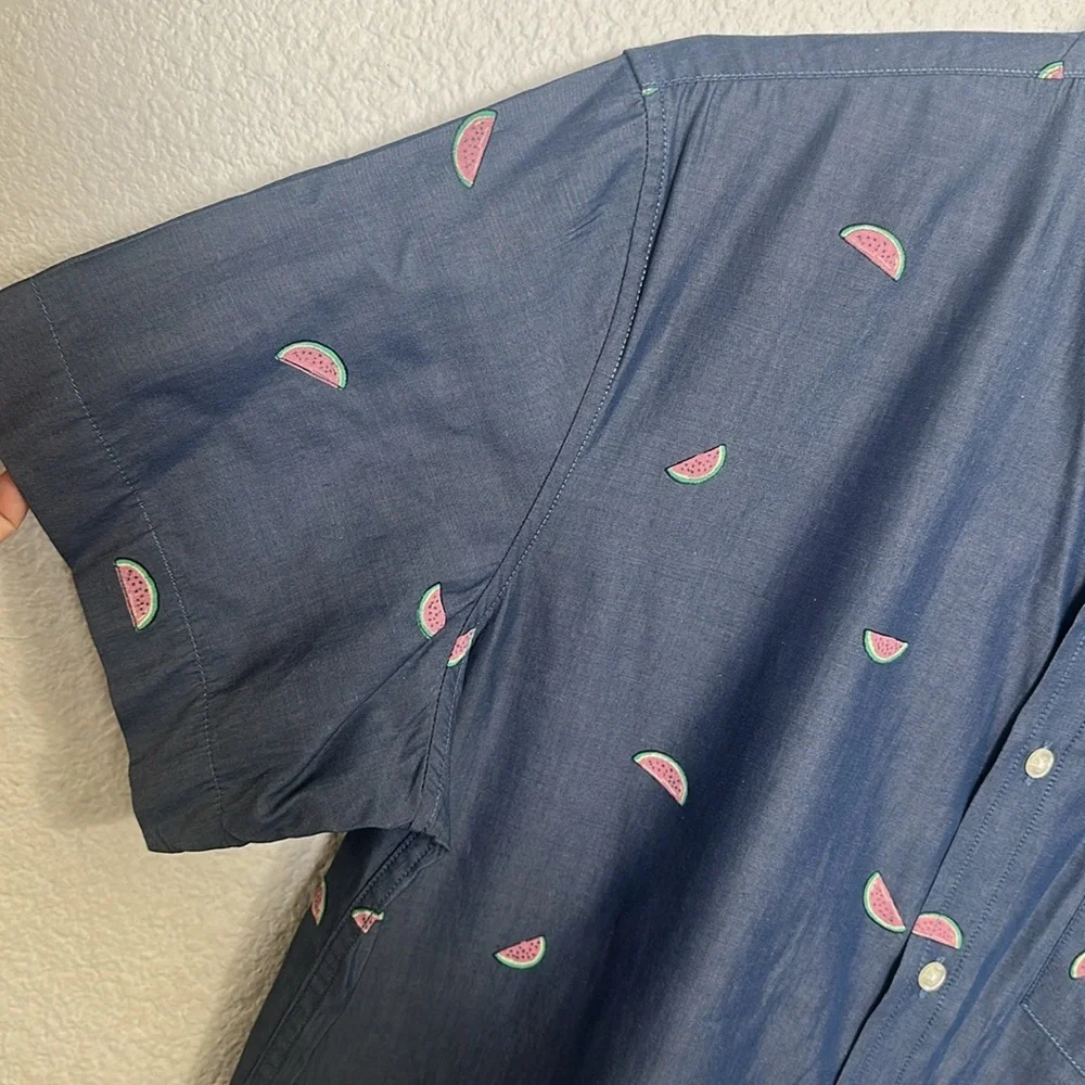 Banana Republic Luxe Poplin Shirt Slim Fit Short Sleeve Button‎ Down Mens Large